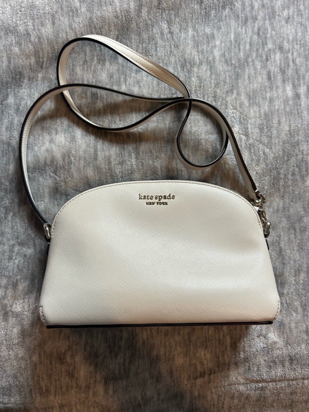kate spade Cream Saffiano Leather Dome Crossbody